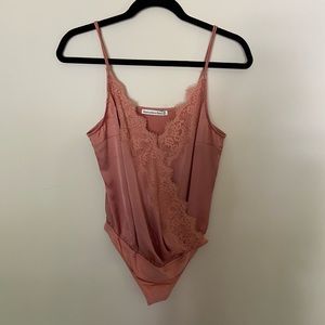 NWT - Abercrombie Wrap-Front Satin Cami Bodysuit